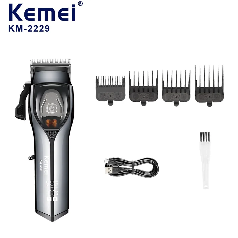 KEMEI Rechargeable Hair Trimmer Multi level fine-tuning Professional Razor Barber Use Hair Clipper 9000 RPM km-2229