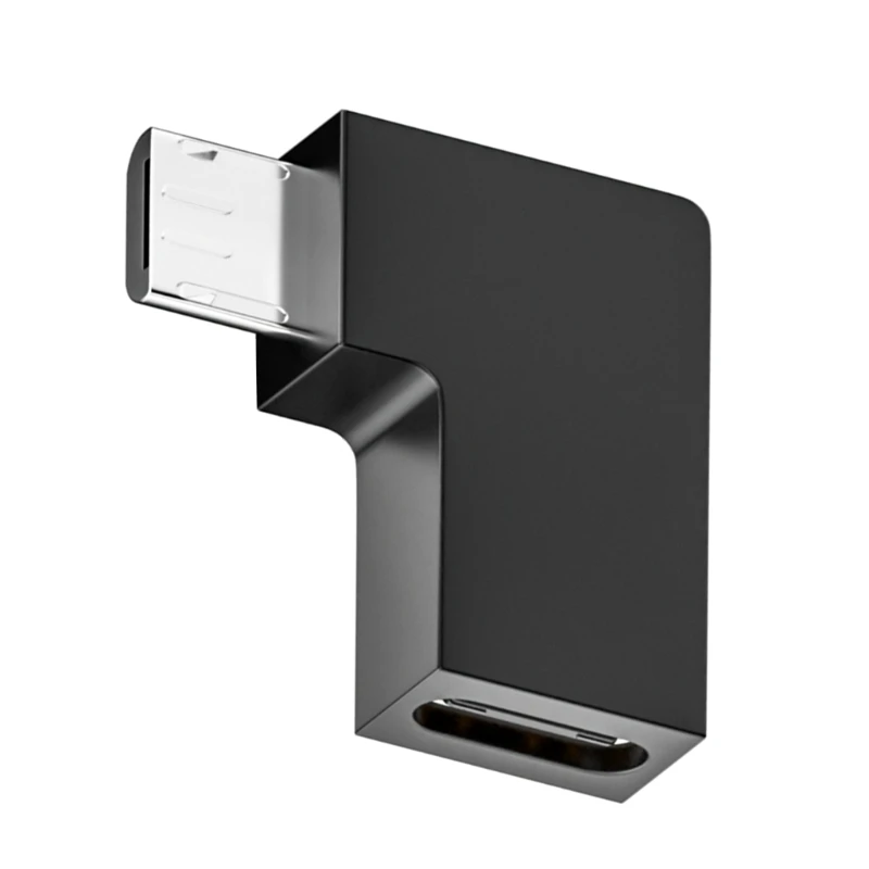 90도 왼쪽 직각 마이크로 USB 남성-C 여성 어댑터 커넥터 입력