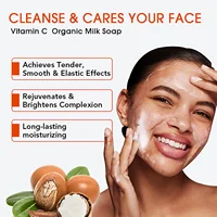 Savon au lait biologique à la vitamine C AILKE, éclaircissant, réduit les taches brunes, les rides, lisse et adoucit la peau, pour le visage, le corps, 200g/7 oz 3