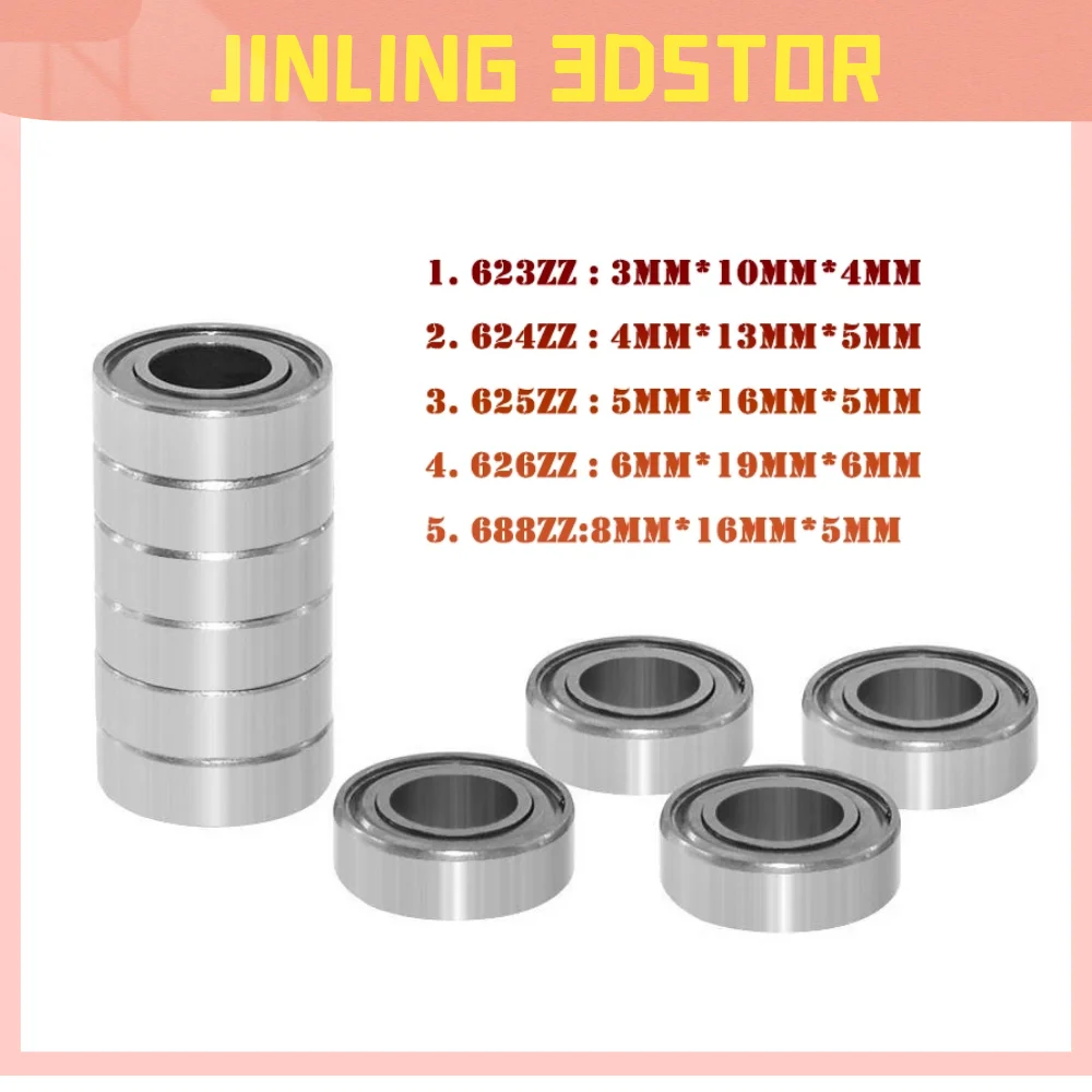 

5Pcs Wheels 3D Printer Miniature Bearings 623ZZ 624ZZ 625ZZ 626ZZ 688ZZ Wheel Multiple Deep Groove Ball Bearing