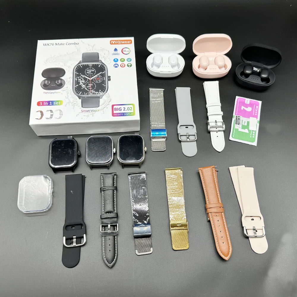 Smartwatch ��Ʈ �̾��� �ð� ��ȣ�� WK76 ����Ʈ �޺� ����Ʈ �ð� ���� ���� 3-In-1 �ð� ��� �ð� (�̾� ���� ����)