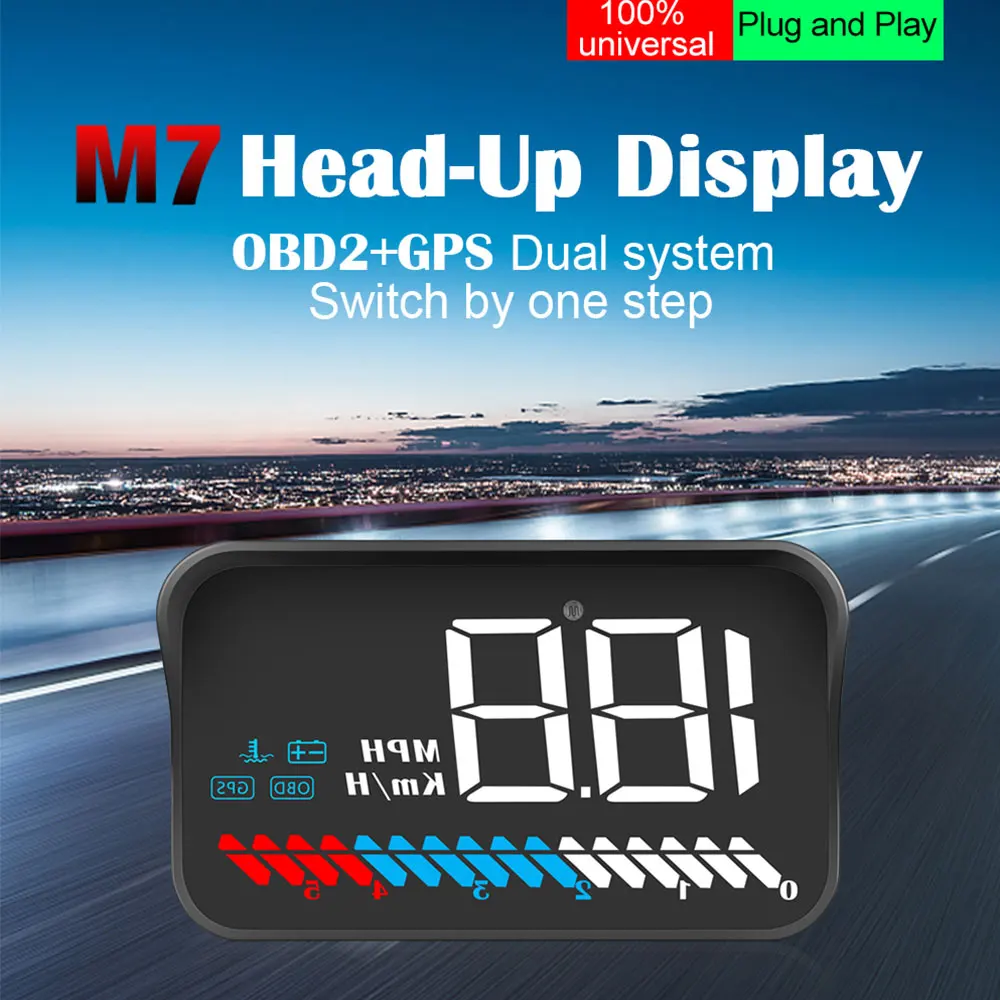 

Дисплей на лобовом стекле M7 OBD + GPS