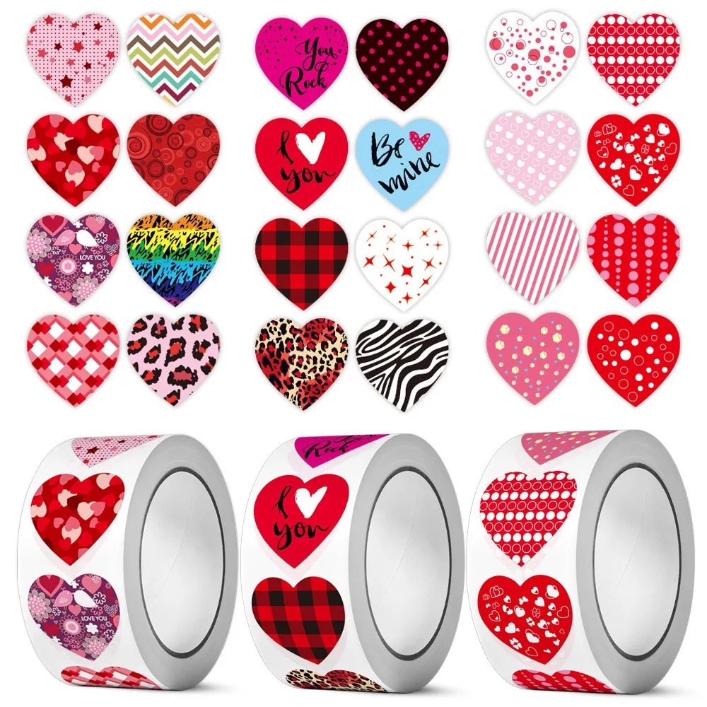 

50-500pcs Heart Labels Stickers Color Labels Stickers 1 Inch Wedding Birthday Party Gift DIY handmade Stickers Stationery