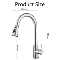 Kitchen Faucet with Pull Down Shower, Brushed Nickel,Single Handle Stainless Steel Sink Faucet for Farmhouse Camper Laundry Room 3