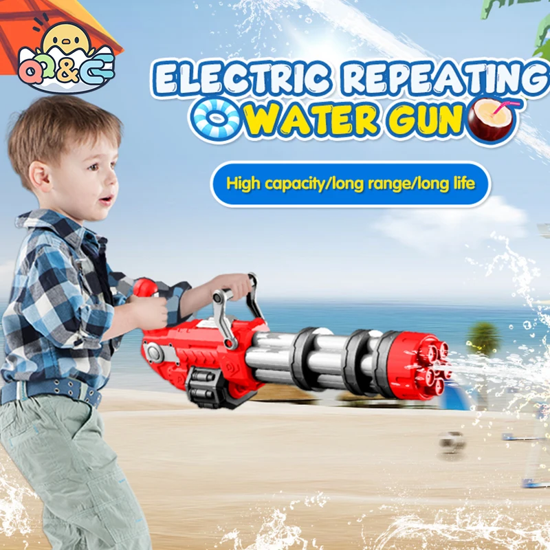 Large Electric Water Gun Automatic Continuous Launch Toy High Pressure Guns Summer Beach Adult Boys Outdoor Games Toys for Kids 2