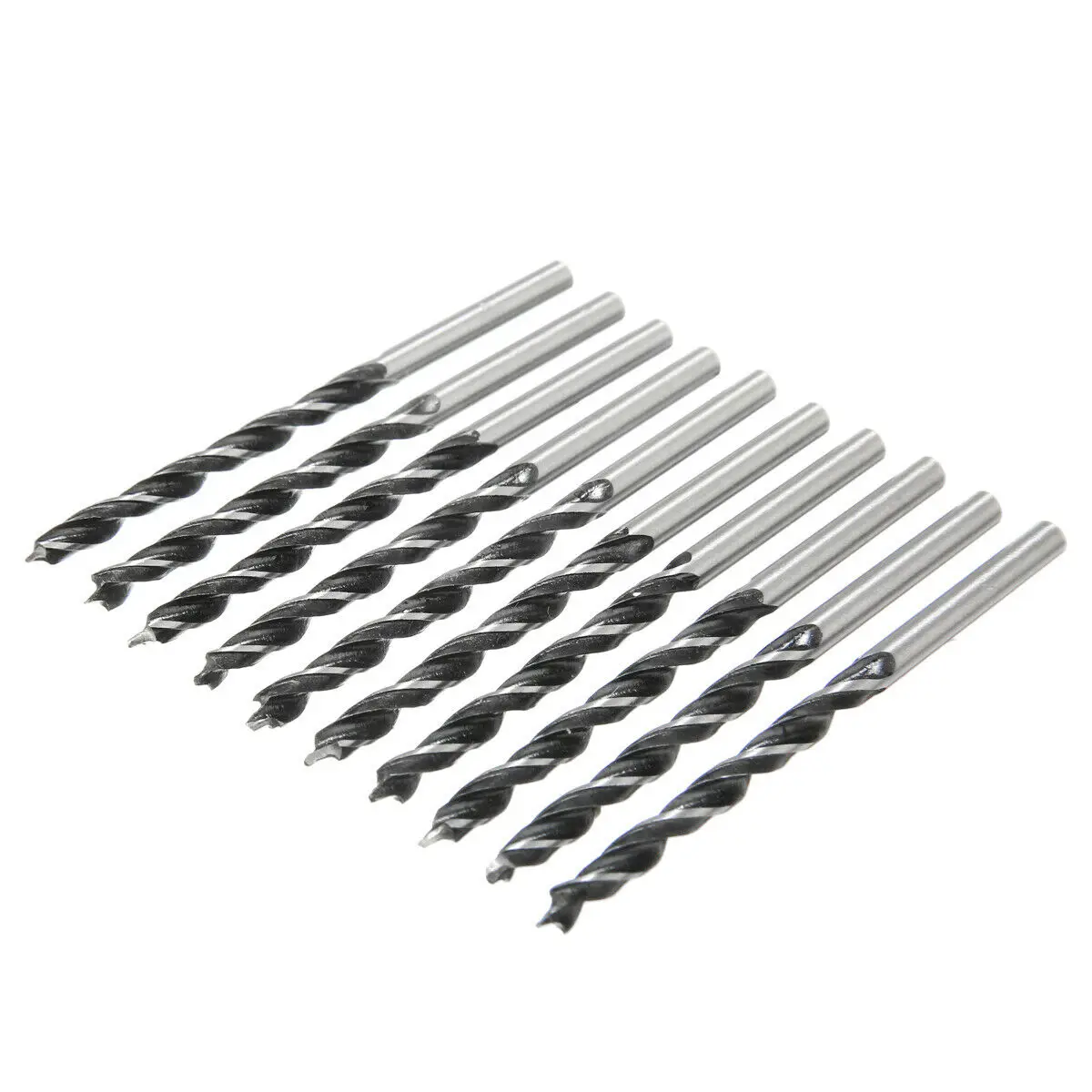 10pcs Woodworking Spiral Drill Bit Kit 3mm/4mm/5mm Diameter High Carbon Steel Wood Drills With Center Point Wood Drill Bit