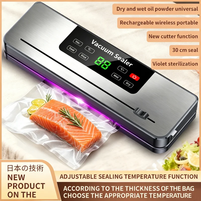 Home Automatic Vacuum Sealer Machine for Wet & Dry Food Small Countertop USB Charging Food Packaging Sealer 1