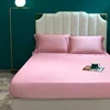 Fitted Sheet Natural Mulberry Silk BedSheet Solid Color Mattress Cover King Size Elastic Band Sheet 160x200 Fit Sheet 4