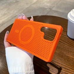Custodia per telefono ventilata e dissipativa di calore in honeycomb magnetico