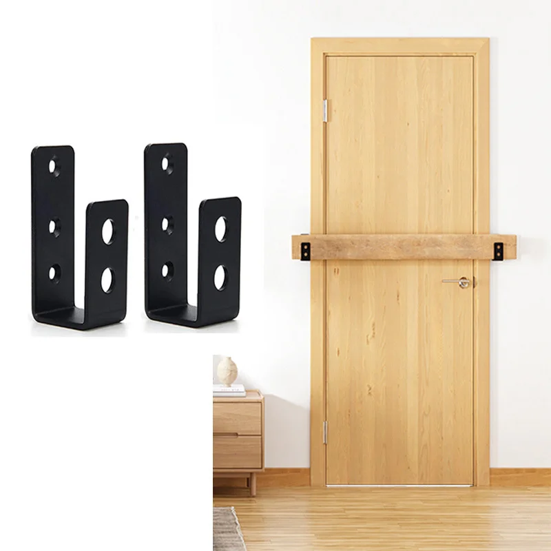 2x4 Door Barricade Brackets Security Bar U Bracket Heavy Duty Devices Night Lock Door Barricade Reinforcement Bracket