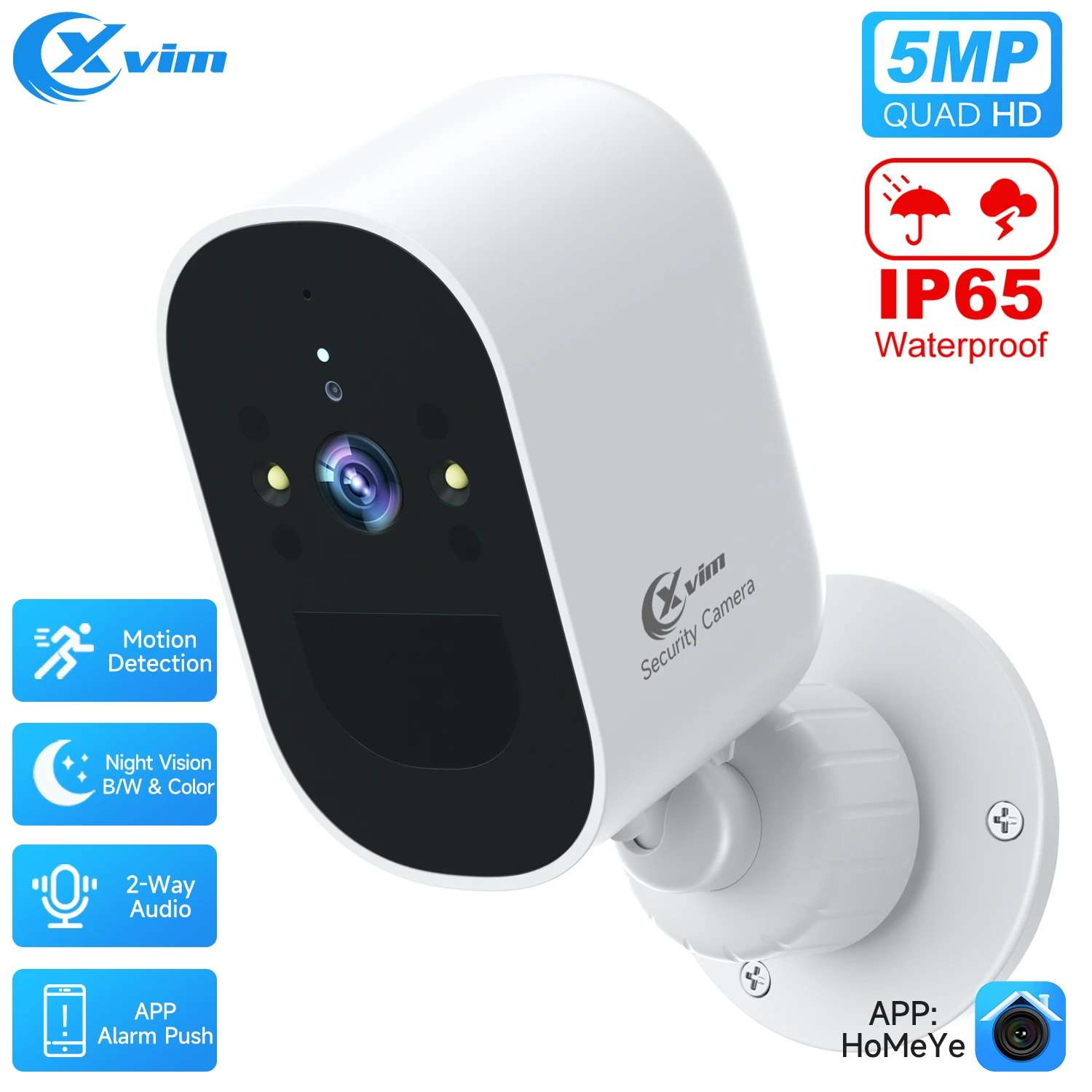 

XVIM 5MP Surveillance Camera IR Night Vision Motion Detection Outdoor Security Home HD Security Protection Survalance Camera
