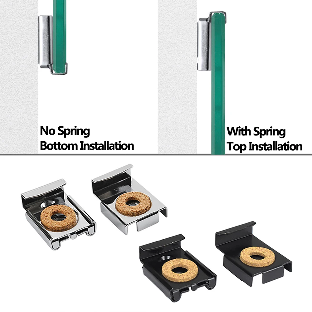Spring Loaded Mirror Clips Bathroom Toilet Mirror Fixing Adjustable Bedroom Hanger Wall Bracket Multifunctional 4* mirror fixing kit