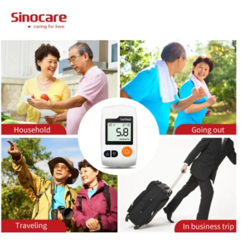 Sinocare GA-3 Glycosimeter&Medical Health Equipment,Glucometro Battery Chek,Diabetes Testing Kit,Medical Instruments With Strips