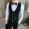 2025 Latest Style Double Breasted Men Suit Vest Gold Button Slim Fit Formal Groom Wedding Vest Streetwear Sleeveless Vest Jacket 1