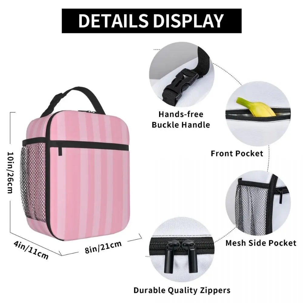 Pink Victoria Illustration Letters Print Lunch Bag for Adult Designer Lunch Box Casual School Cooler Bag Thermal Bags lunch bag,cooler bag