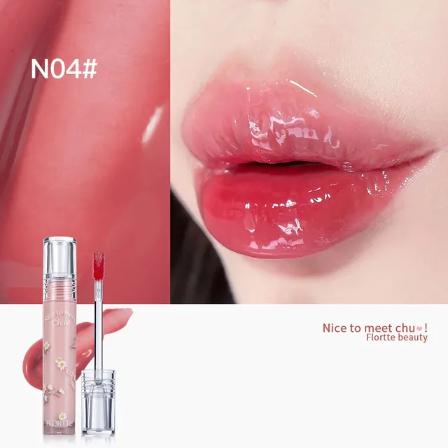 Flortte Plumping Lip Gloss Glossier Jelly Lipstick 24 Hours Waterproof