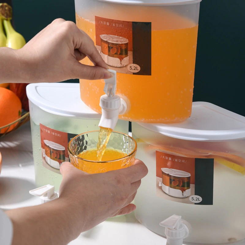 5.2L Ice Cold Tea Beverage Dispenser 360&deg; Rotatable Beverage Water Container Perfect For Parties Juice Dispenser