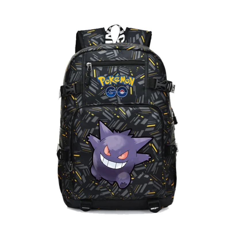 

Anime Cartoon Pokemon Pikachu Gengar Psyduck Bulbasaur Student Backpack Y2K Large Capacity 3D Anime Print Teenager Backpack Gift