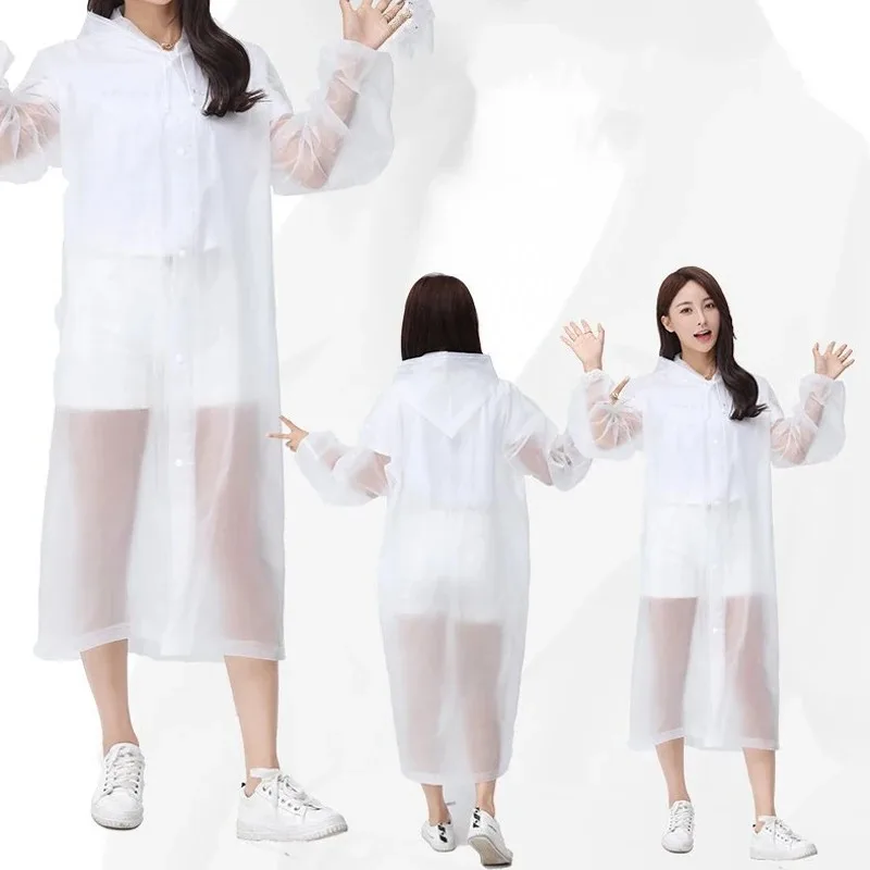 EVA Raincoat Adult Kids Thickened Waterproof Outdoor Hiking Reusable raincoat poncho