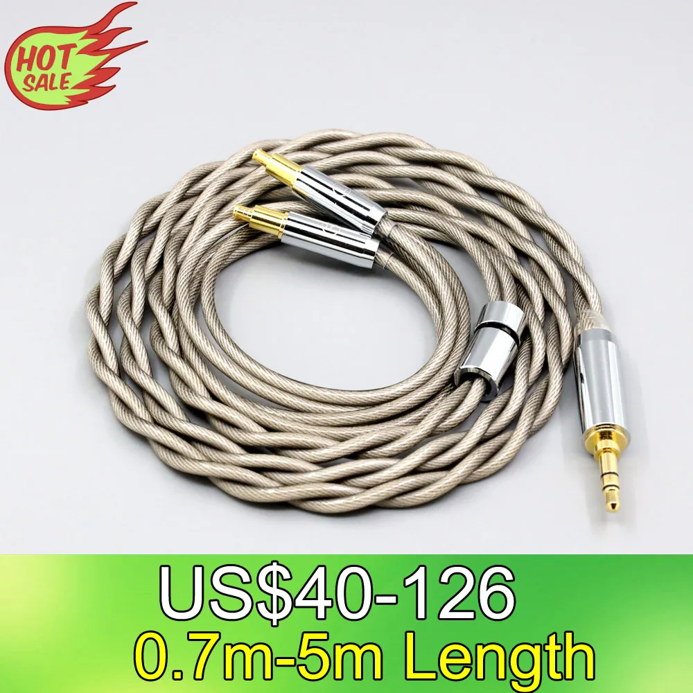 

LN007835 Type6 756 core 7n Litz OCC Silver Plated Earphone Cable For Audio Technica ATH-ADX5000 MSR7b 770H 990H A2DC