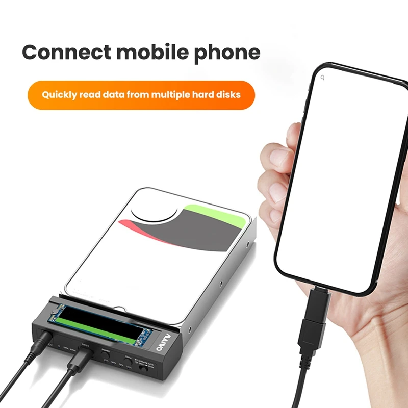 MAIWO 듀얼 베이 M.2 Nvme 케이스 및 SATA HDD 도킹 스테이션, C타입 도킹 스테이션, 3.5Quot, 복제 복사기