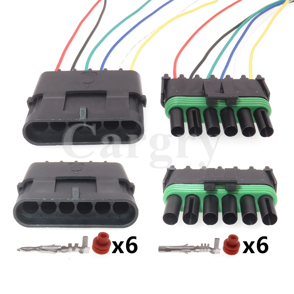 1 Set 6P 12015799 12010975 Car Starter Adapter Auto Wire Connector Automobile Accelerator Pedal Wiring Sealed Plug 1 set 16 pin auto wiring socket automotive composite adapter automobile parts car connector assembly 7283 1168