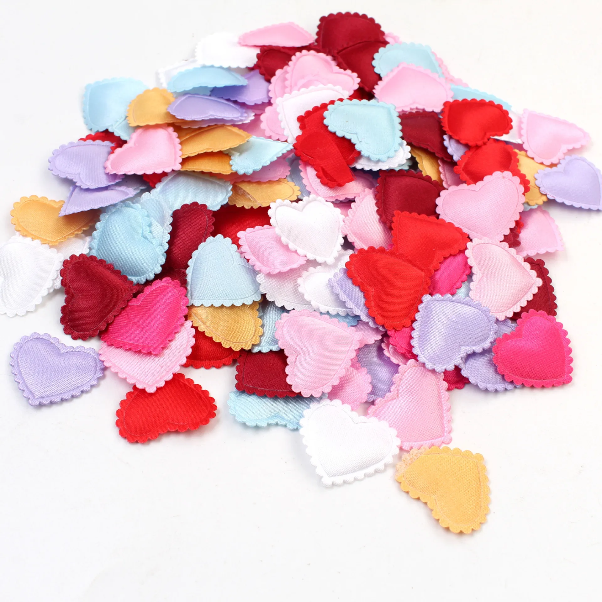 100pcs/bag 3.5cm Wedding Accessories Heart Shape Flower Petals Decoration Mariage Champ&ecirc;tre Fake Rose Petals