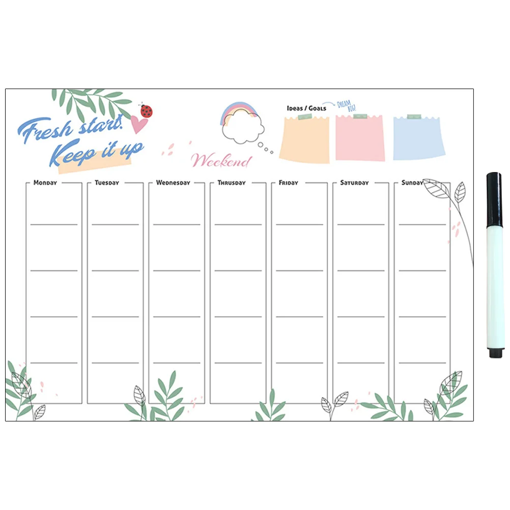 Weekly Whiteboard Dry Erase Calendar Magnetic Refrigerator Fridge Childrens Removable Decals Calendar Whiteboard Advent Planner