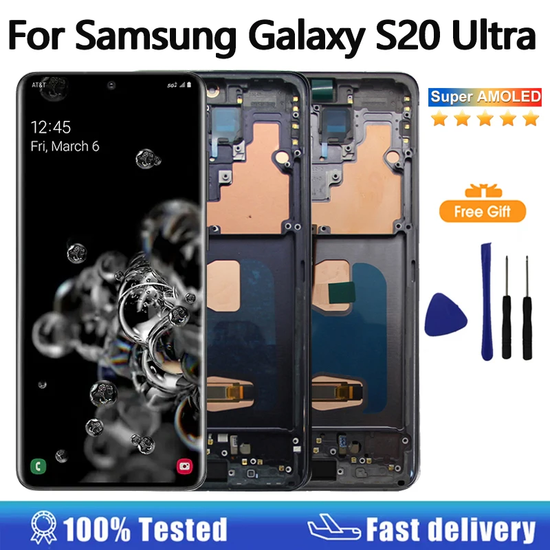 AMOLED Display For Samsung Galaxy S20 Ultra 4G 5G LCD Display Touch Screen Assembly For Samsung S20 Ultra G988B/DS G988U LCD oled display screen lcd display screen