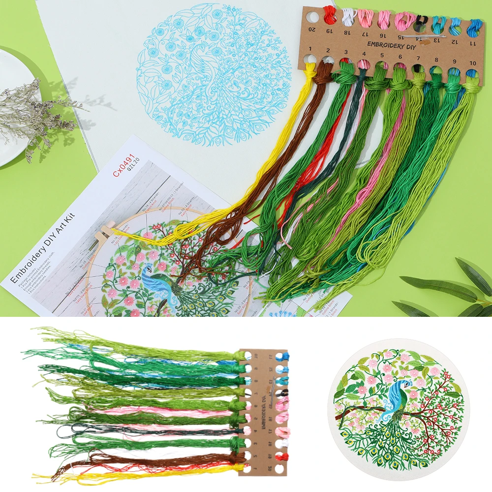 with Pattern and Instructions Crafts Handmade Home Decoration Embroidery Kit DIY Starter Suits Cross Stitch Cloth Threads Tools