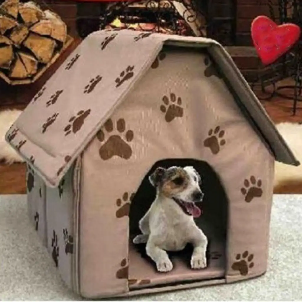 Portable Pet Dog Cat Puppy Soft House Bed Cat Footprint House Tent Kennel Portable Pet Dog Cat Puppy Soft House Bed Cat Footprint House Tent Kennel