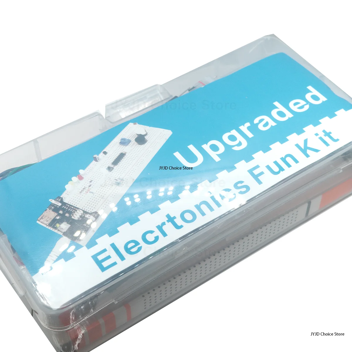 DIY Electronic Starter Set with Breadboard and Components in Organized Box