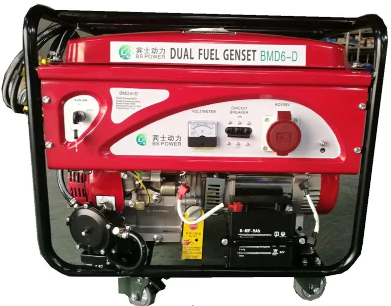 

ISO9001 Certified Generator Engine Csc Power 7KW 8.75kva 3 Phase Dual Fuel D iesel Generator For Sale