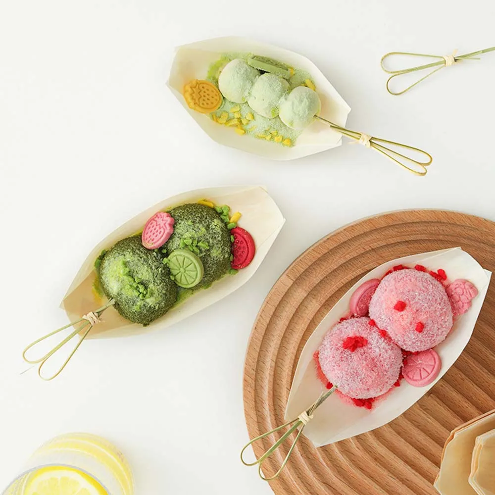 Party Tableware Disposable Food Trays Disposable Wood Boat Plates Dishes 100% Compostable And Biodegradable Eco Friendly Party Plates