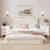 Fully-Assembled Nightstands Set of 2, 2-Drawer Nightstands Large Classic Bedside Tables with Storage, Wooden Painted 3