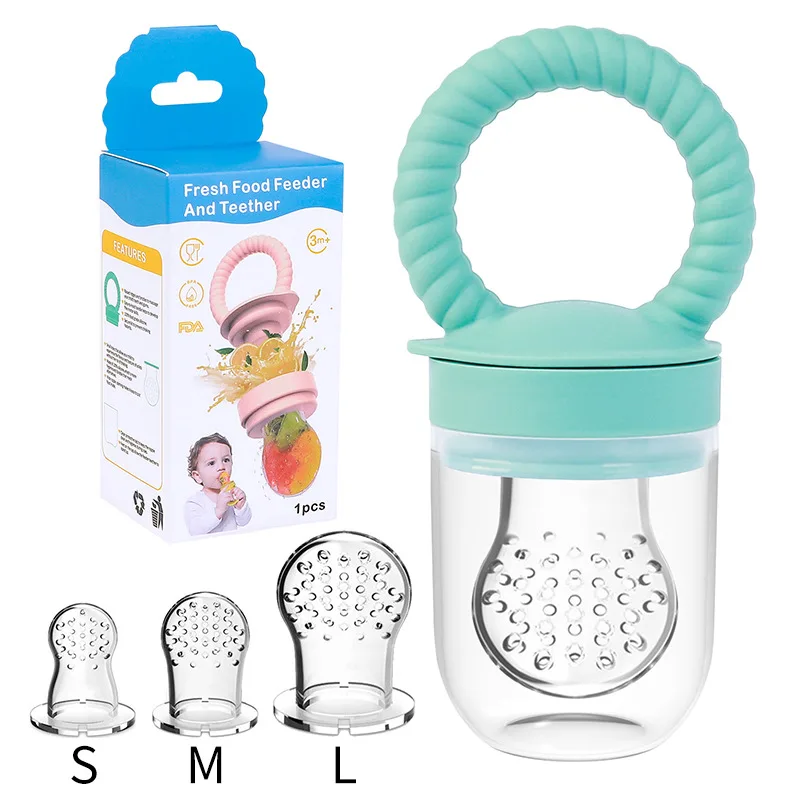 1pcs Food Bite Bag Feeder Fruit Vegetable Feeding Food Grade Silicone Feeding Tableware Silicone Baby Pacifier Bottle Feeder 2