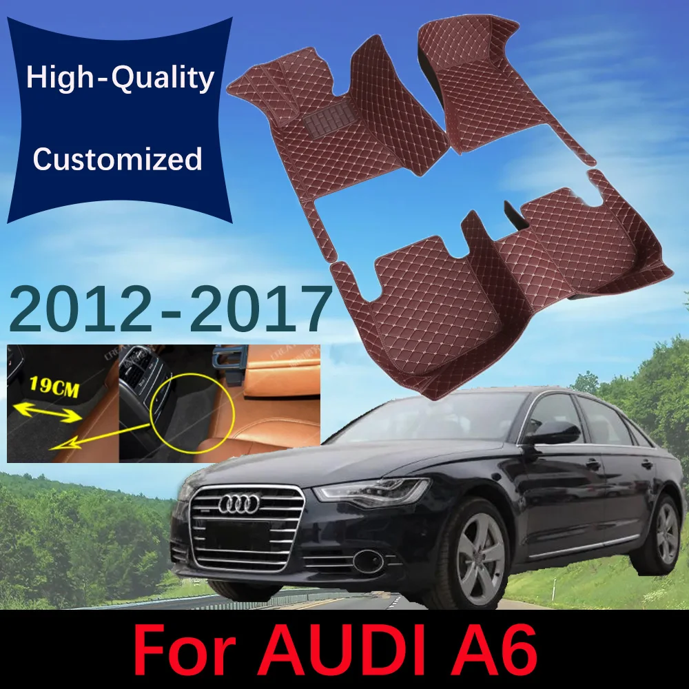 

Car Floor Mats For Audi A6 Sedan 2012 2013 2014 2015 2016 2017 Custom Leather Automobile Carpet Rugs Foot Pads Accessories
