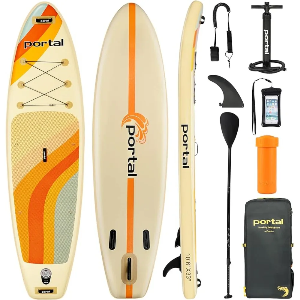 10ft6 320cm wholesale factory price 150kg allround family paddleboards inflatable sup stand up paddle board PORTAL SUP Inflatable Paddle Board for Adults, 10'6'' /11'6'' Stand Up Paddleboards, Non-Slip Deck Blow up Paddle Boards with Ad