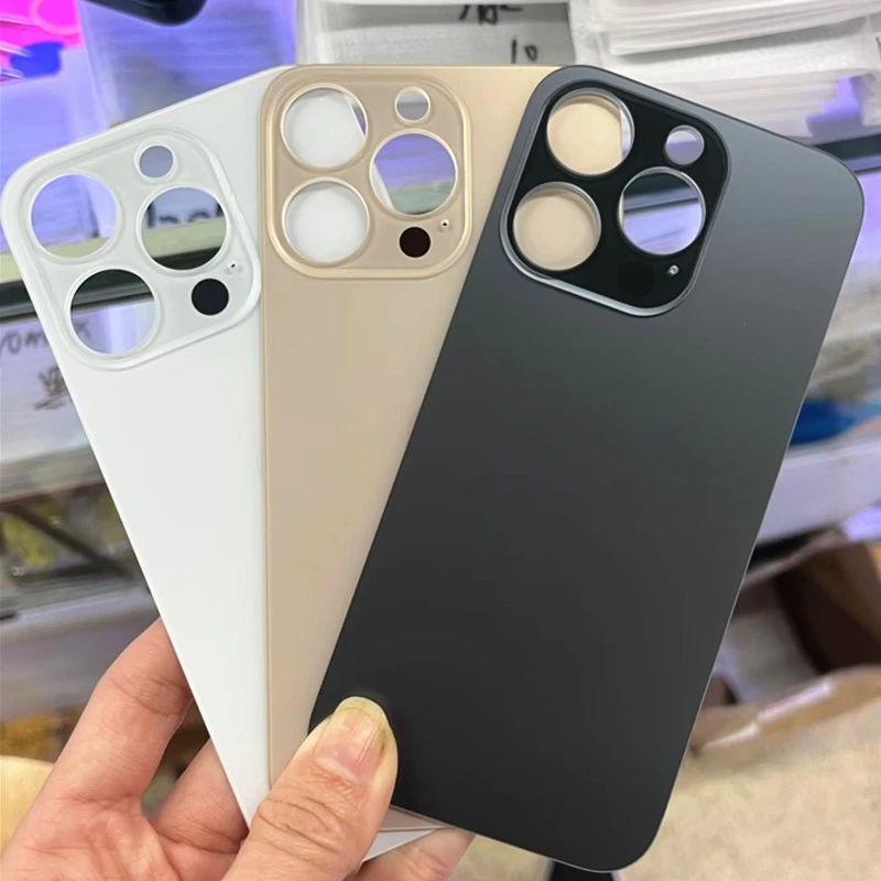 

For IPhone 14 Big Hole Back Battery Glass Cover For IPhone 14 Pro Max 14 Plus Battery Door Cover Replacement With Logo
