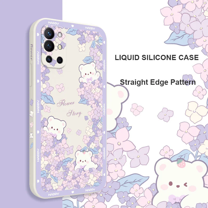Floral Bear Liquid Silicone Phone Case