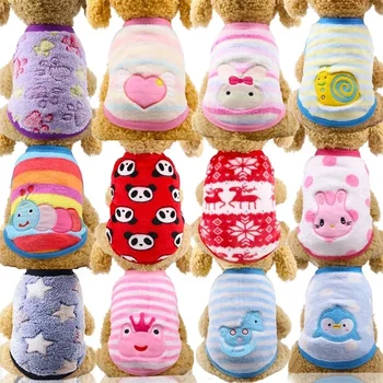 Alternative view of Cartoon Fleece Pet Cat Clothes Winter Warm Pet Dog Vest Puppy Cat Sweater Dog Clothes For Small Dogs Cats Coat Jacket Pet Outfit