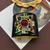 European and American Heavy Lndustry Jewelry Black Enamel Spring Open Bracelet Inlaid With Glass Bracelet For Women 1