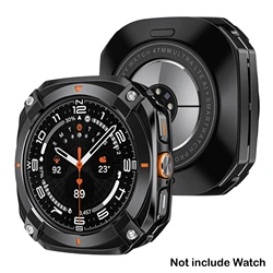Premium Luxury Aluminum Armor Case with Screen Protector - Watch Ultra (2025) (Black Orange)