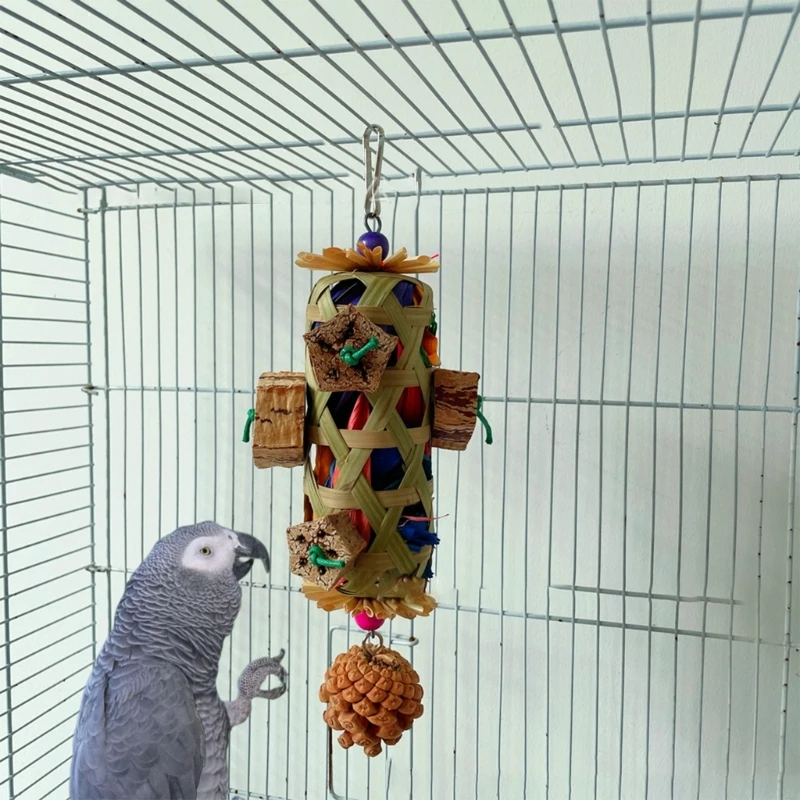 Pet Bird Chew Toy Natural Cornhusk Pinecone for Cockatiel Conure Cockatoos Teeth Grinding Toy for Cage Bird parrot toy bird toy