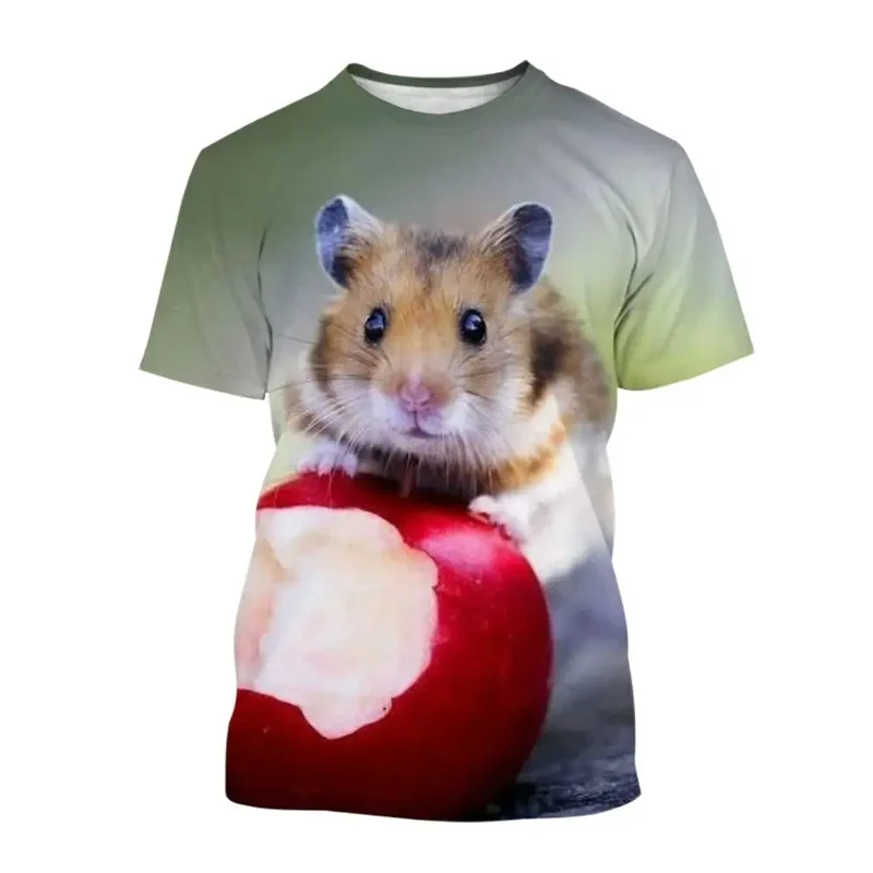 

New Summer 3D Cute Animal Guinea Pig Printed T Shirt For Men Kid Fashion Funny Short Sleeves Animal Lovers Clothes Harajuku Tops