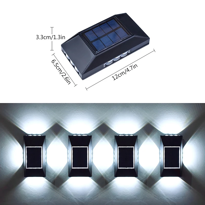 Solar Wall Light Outdoor Decoration Courtyard Home Wall Lights Rainproof Up And Down Lighting Garden Decorative Wall Lamp