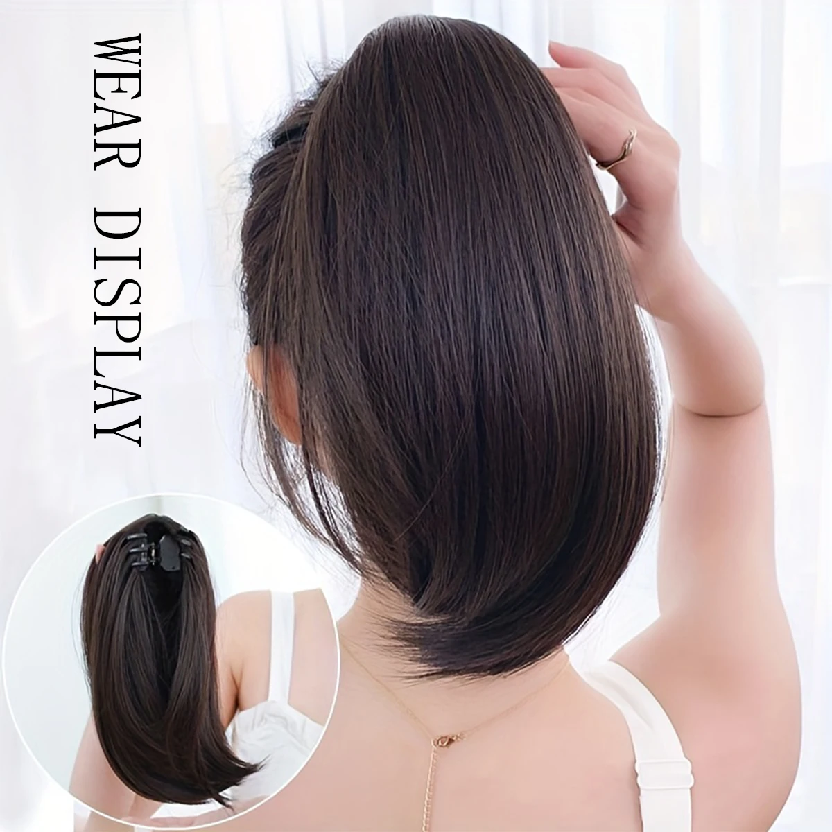 Ponytail Extension Long Curly Ponytail Clip In Claw Hair Extension Natural Looking Synthetic Hairpiece For Women