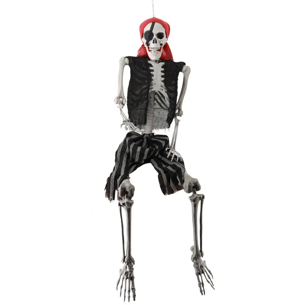 165cm Plastic Skeleton Life Size Imitation Full Body Realistic Bones With Posable Joints Pirate Styling Halloween Pose Decor