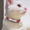 Custom Leather Cat Collar Adjustable Personalized Puppy Cat ID Collars Necklace Engraved Name for Cats Kitten Pet Accessories 5