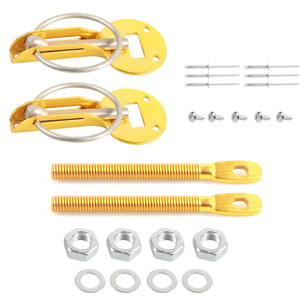 Kit perno cofano, perni cofano cofano universali Kit chiusura chiusura chiusura chiave perno chiusura corsa in alluminio Accessori auto Sostituisci